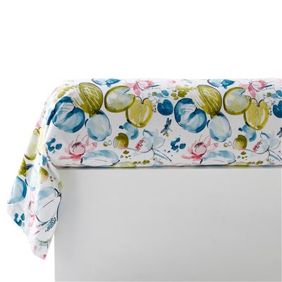 Linge de lit percale fleurs et feuilles de nénuphars multicolores