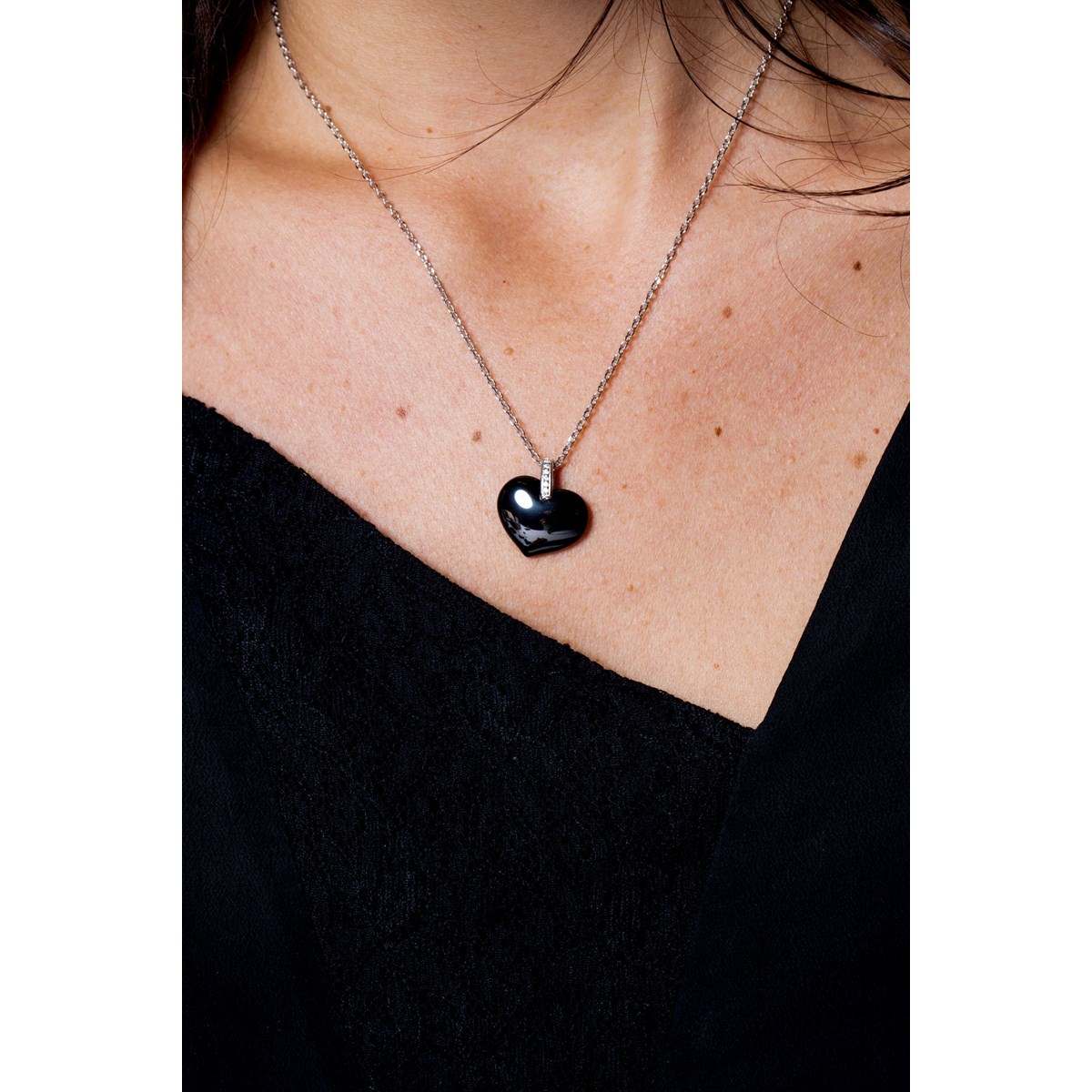 Collier en Argent avec oxyde de zirconium blanc