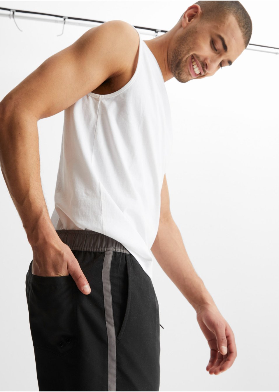 Lot de 2 bermudas de plage avec rayures latérales, Regular Fit