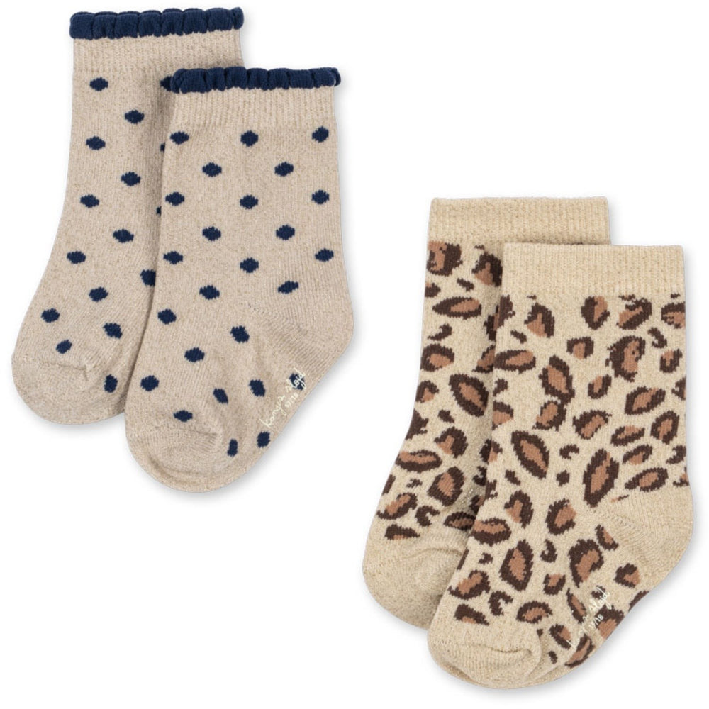 Køb Konges Sløjd Leo/Dot 2 Pak Leo Og Dot Glitter Jacquard Strømper