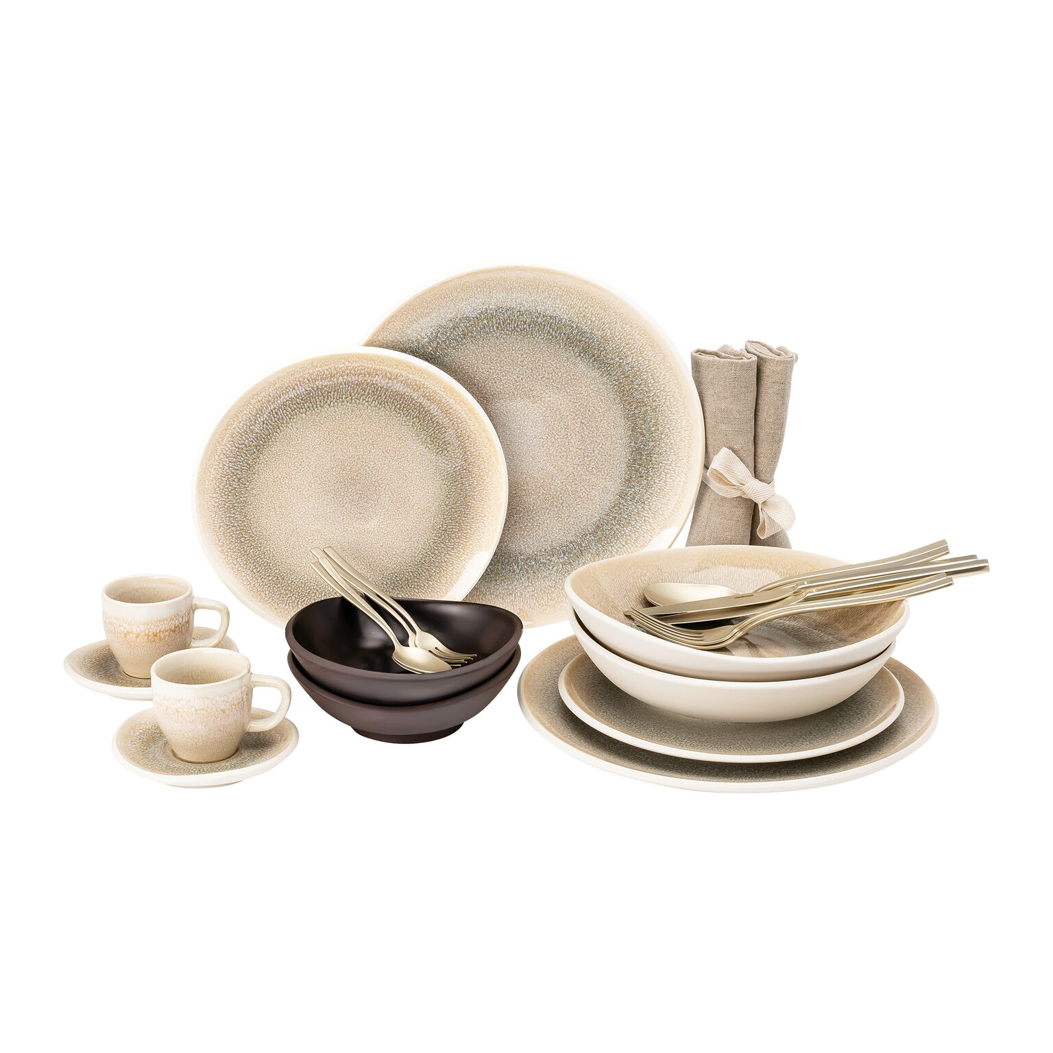 Junto Dune/Slate Grey Set 24-tlg./Espresso