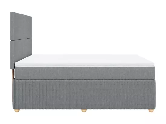 Sommier à lattes de lit avec matelas Gris clair 160x200cm Tissu