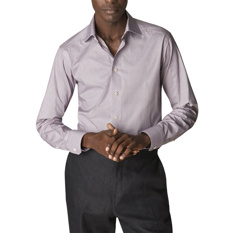 ETON Red Espresso Signature Twill Shirt - Contemporary Fit Pink