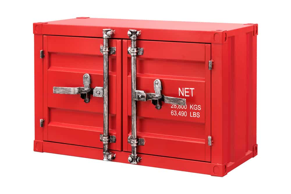 Container-Schrank GLOBETROTTER 80cm rot Metall Aktenschrank mit Flügeltüren