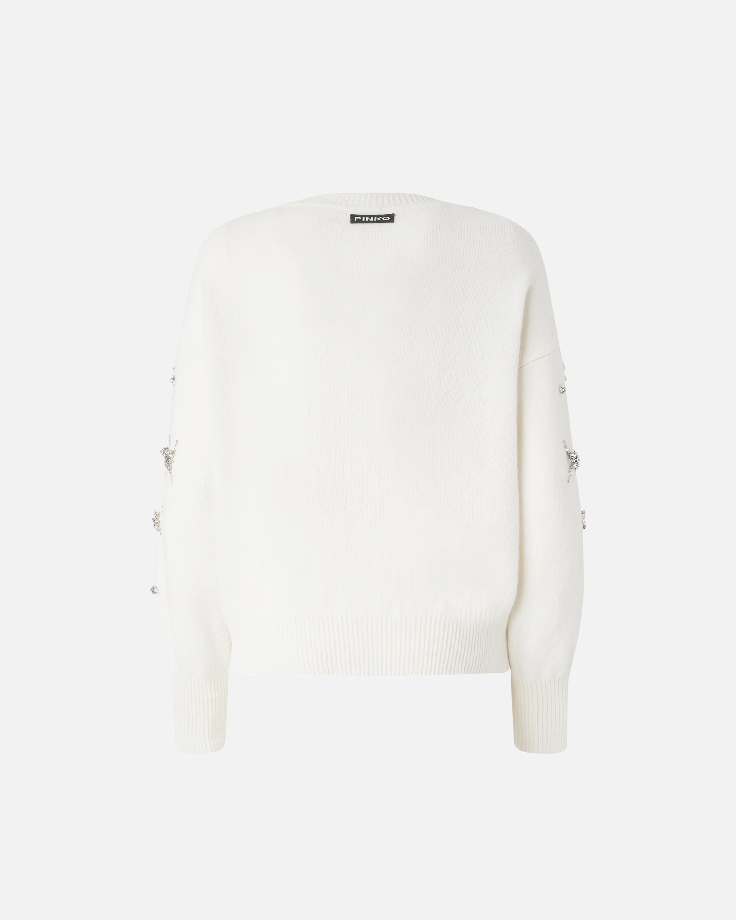 Pull élégant brodé de strass | Blanc