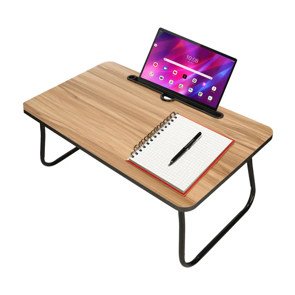 Laptoptafel met poten - hout/metaal - 53 x 30 x 22 cm