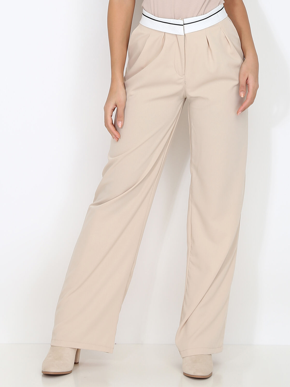 Pantalon ample style dad- Beige
