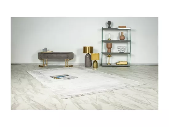 Tapis Pierre Cardin 290x200cm, design E309E coloris argent - Confort et élégance pour votre intérieur