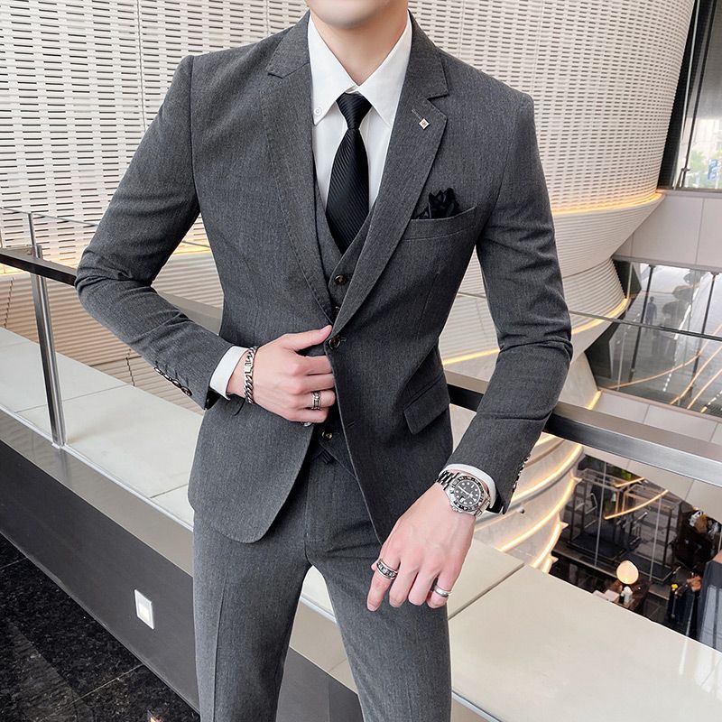 Bay Go Mall - Set: Enkelrijs blazer + vest + pantalon