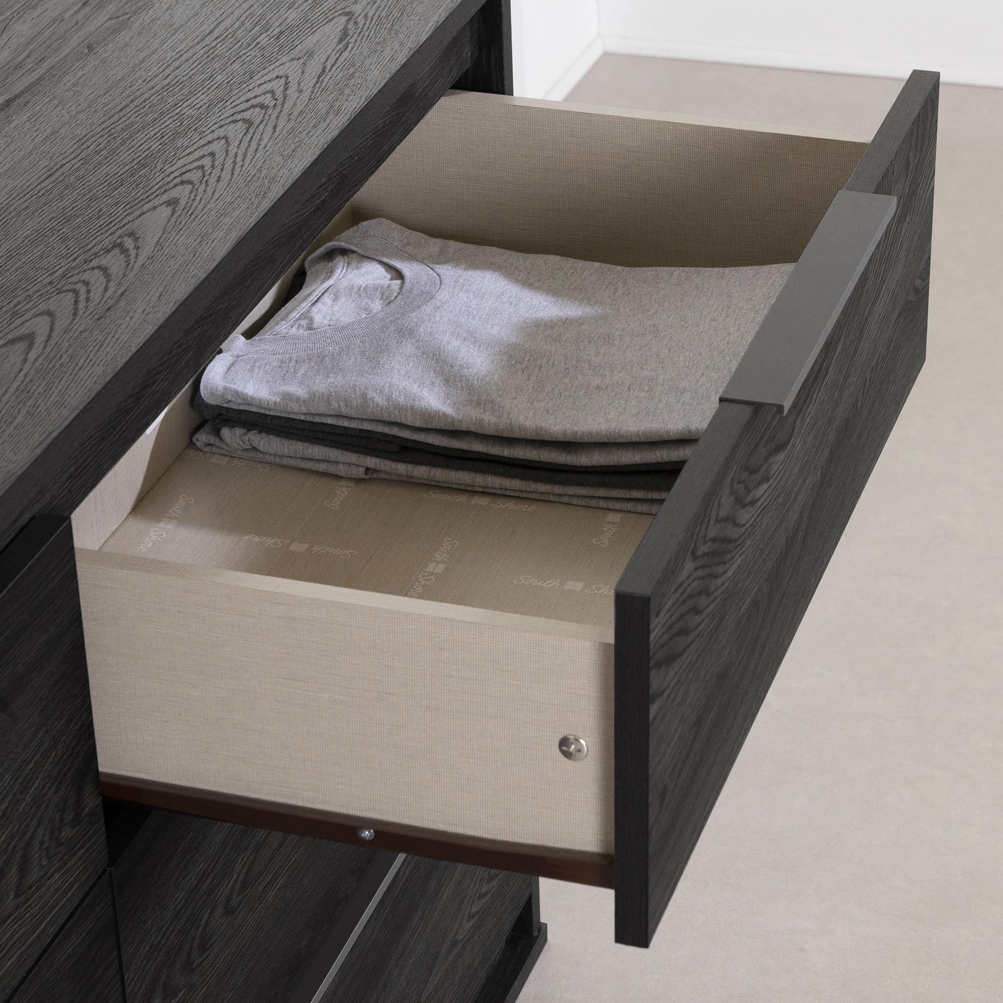 South Shore Bureau double 6 tiroirs - Hourra Chêne gris