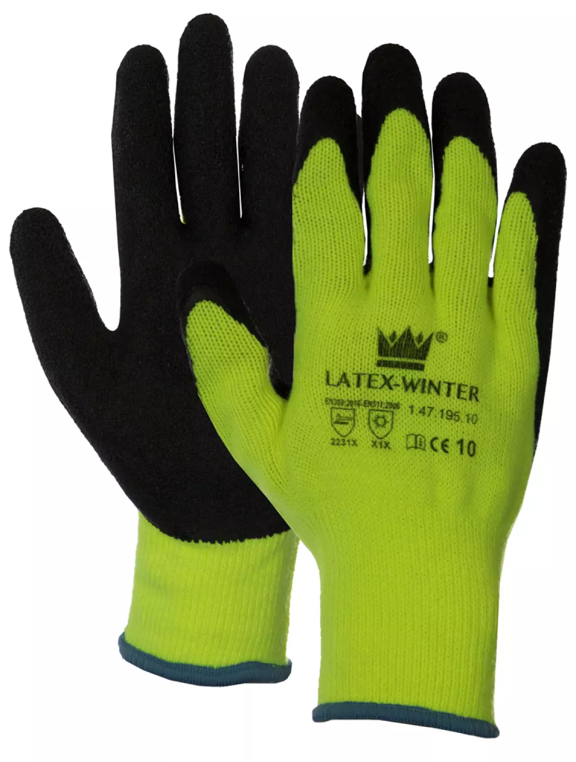 Oxxa 47-195 Winter Werkhandschoenen - Zwart/Fluor geel - 9/L