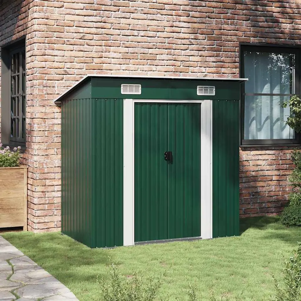 vidaXL - Tuinschuur - Groen - Staal