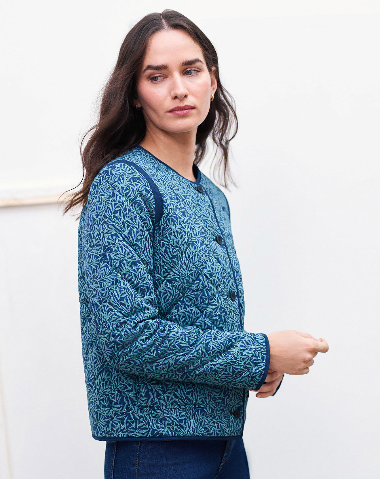 Caroll Veste matelassée Winoka imprimée bleu marine