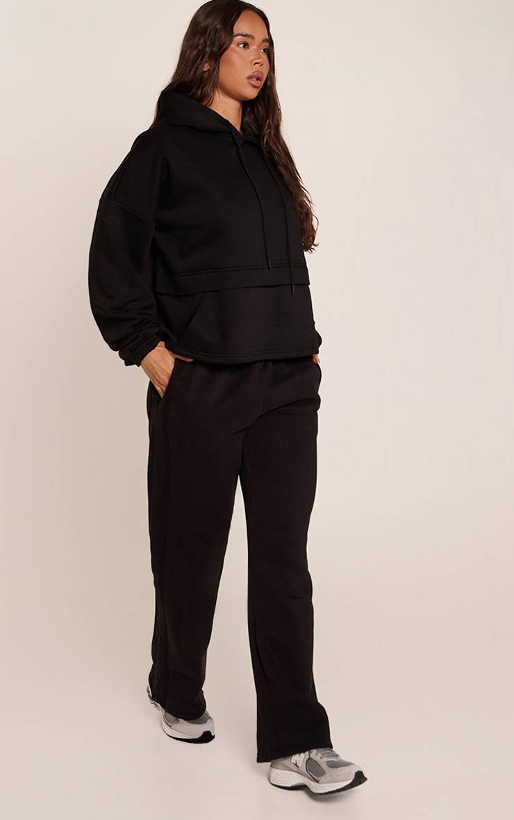 Noir Pantalon De Jogging Large À Bandes Contrastées