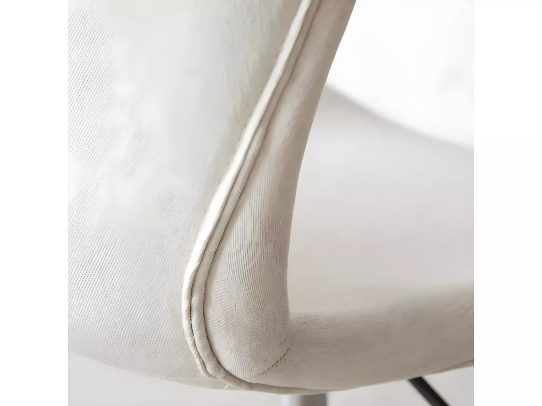 Chaise de bureau rembourrée en tapisserie Beige 56x85