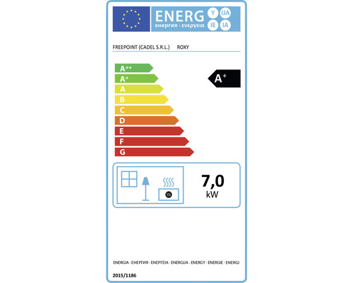 FreePoint Roxy pelletkachel, staal antraciet, 7 kW, inclusief afstandsbediening