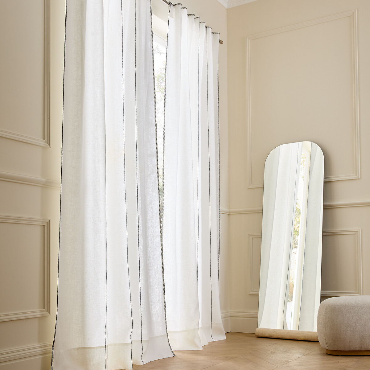 AM.PM<br>Cortina de linho lavado com laços ocultos, Tojos