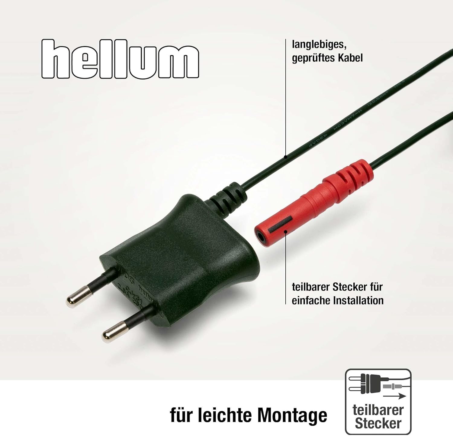 hellum Lichterkette LED-Filament mit Wachstropfen, Made in Germany, Riffelkerzenketten mit Clip, 30 Lichter, beleuchtete Länge 20,3 m, warmweiß, Schaft rot, für Innen, teilbarer Stecker