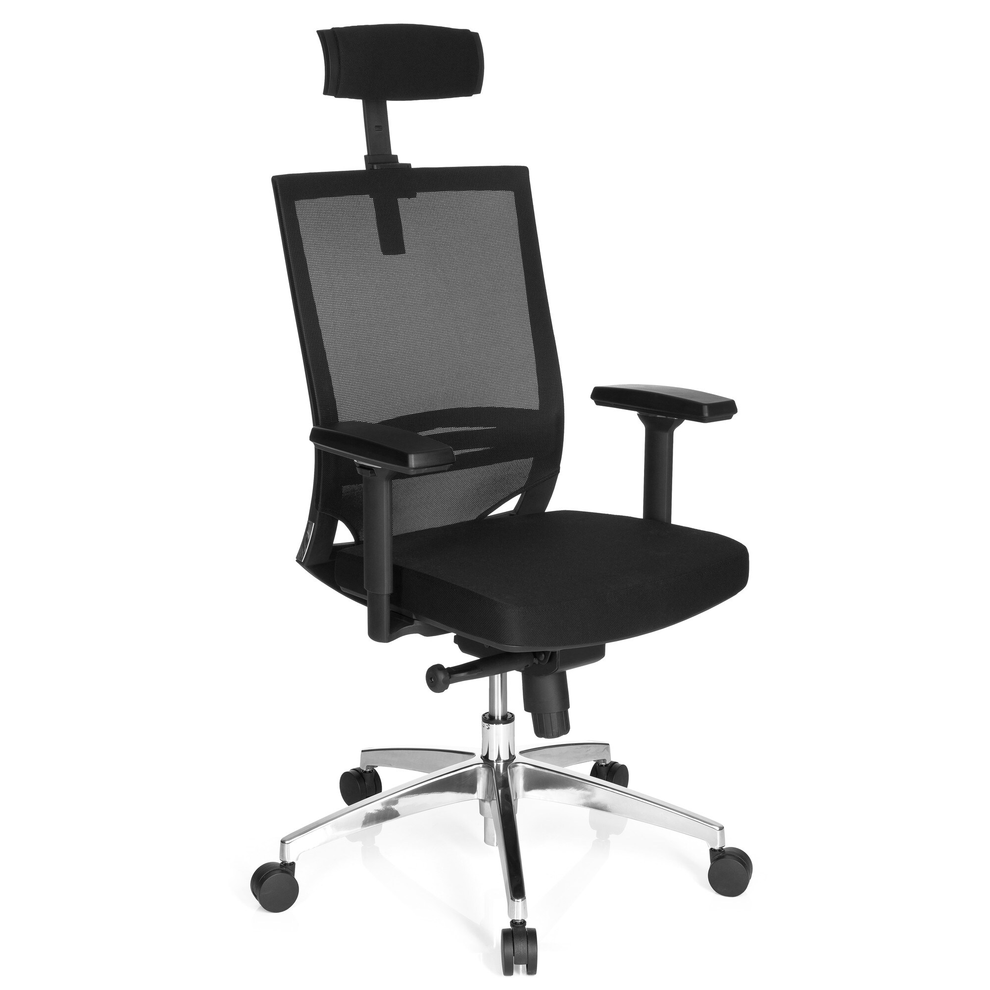 Profi Bürostuhl PORTO MAX HIGH Stoff/Netzstoff mit Armlehnen (höhenverstellbar) hjh OFFICE