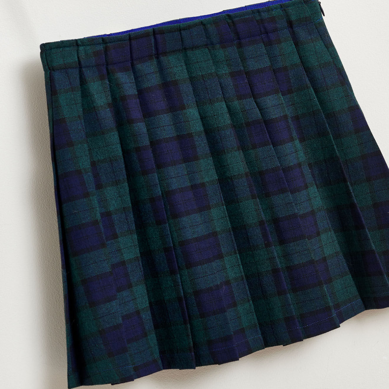 Bellerose Jupe courte Asra plissée à carreaux bleu/vert