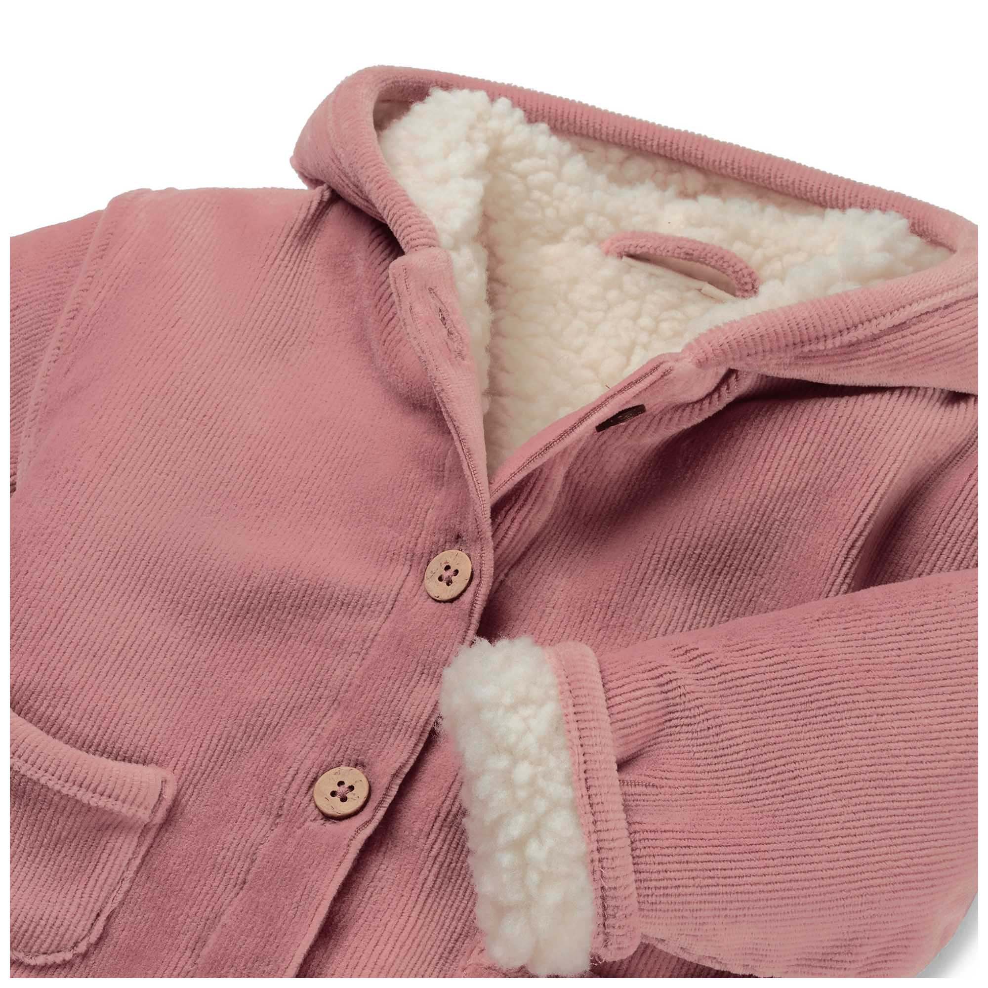 Prénatal newborn jas rib velours lange mouwen effen roze
