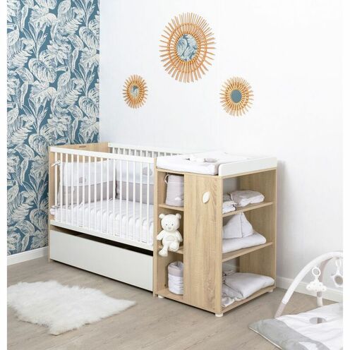 Tiroir sur roulettes pour lit combiné 60x120 EDEN Bois/Blanc - BEBE9 CREATION