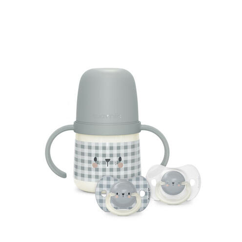 Biberon à anses 150mL Night&Day Gris foncé - SUAVINEX