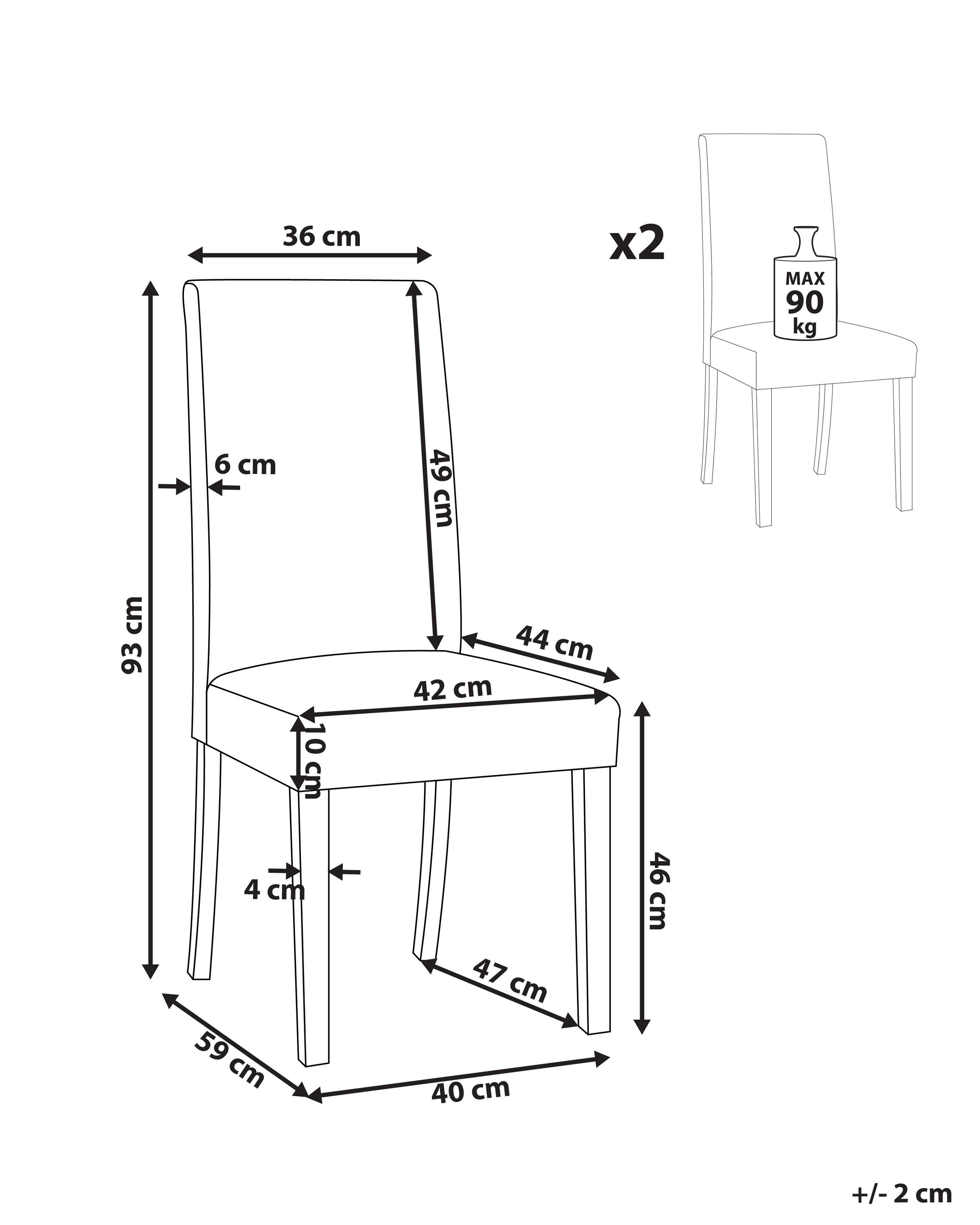 Set van 2 eetkamerstoelen BROADWAY Stof Bruin