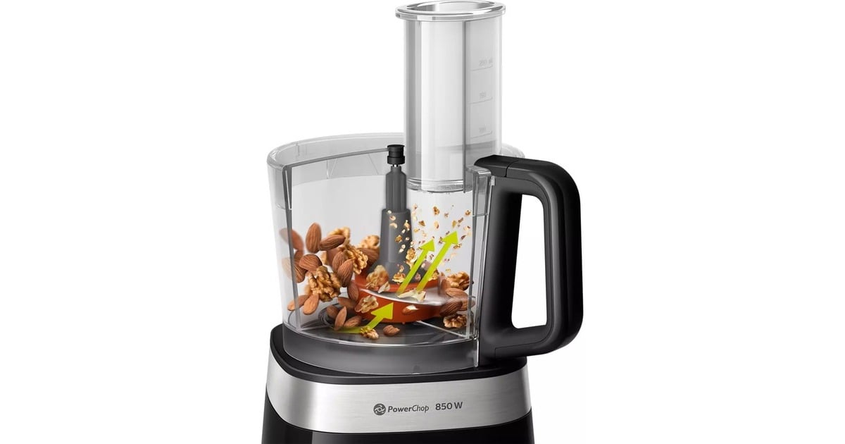 PhilipsViva Collection Compacte keukenmachine HR7530/10  (Zwart, 850 Watt)