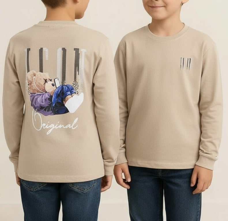 Chill bear icon longsleeves - beige