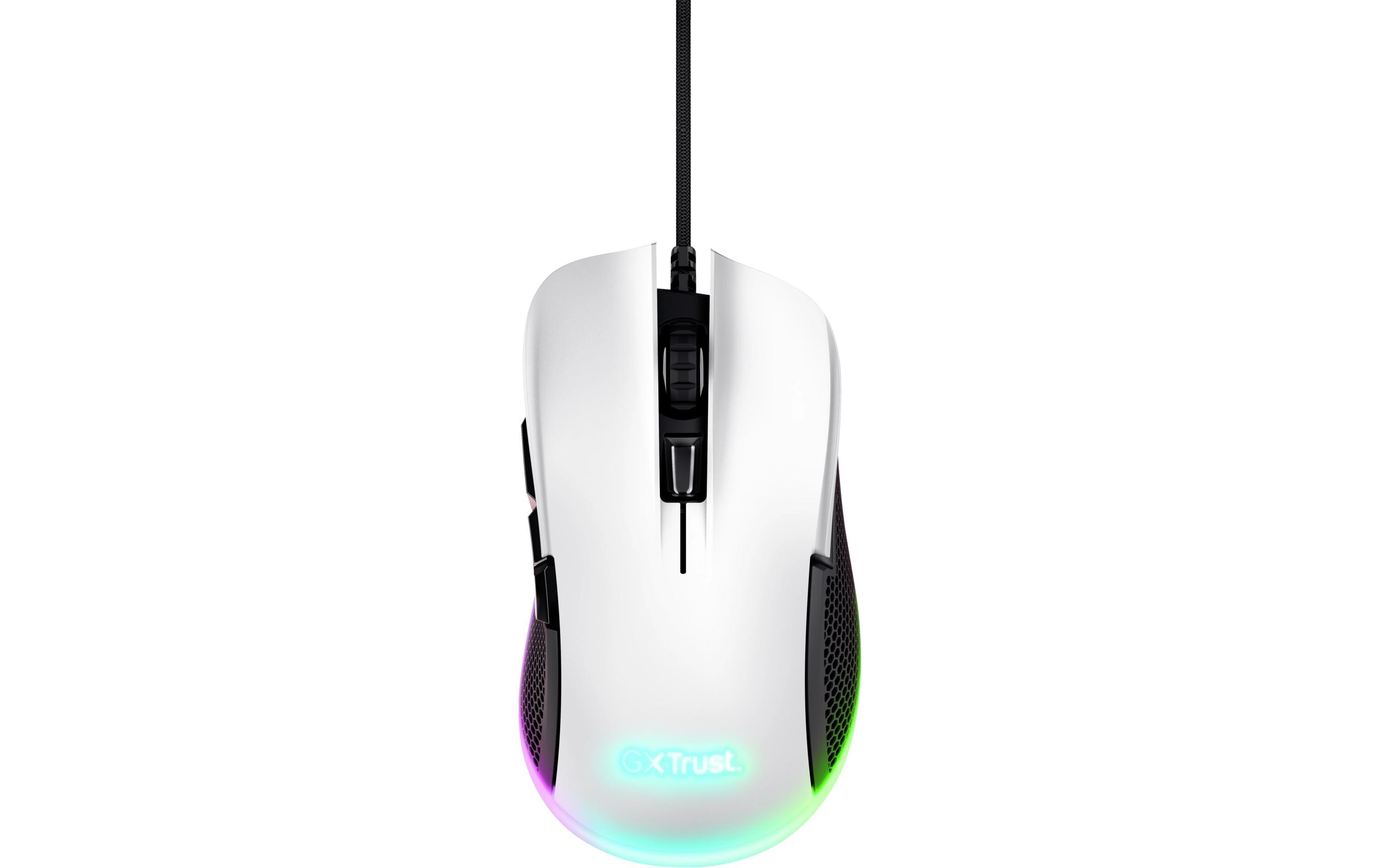 Gaming-Maus GXT922 Ybar WeissGaming-Maus mit 7200 dpi Auflösung und vollständiger RGB-LED-Beleuchtung