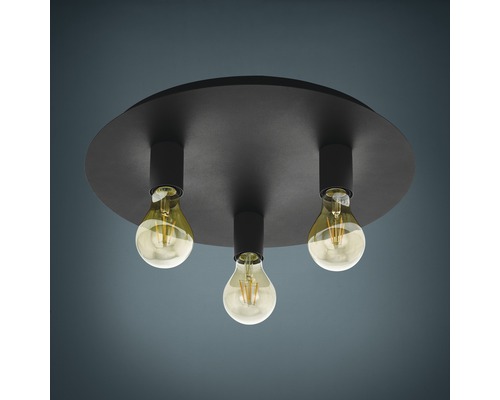 3-lichts plafondlamp Ø 45cm Passano zwart