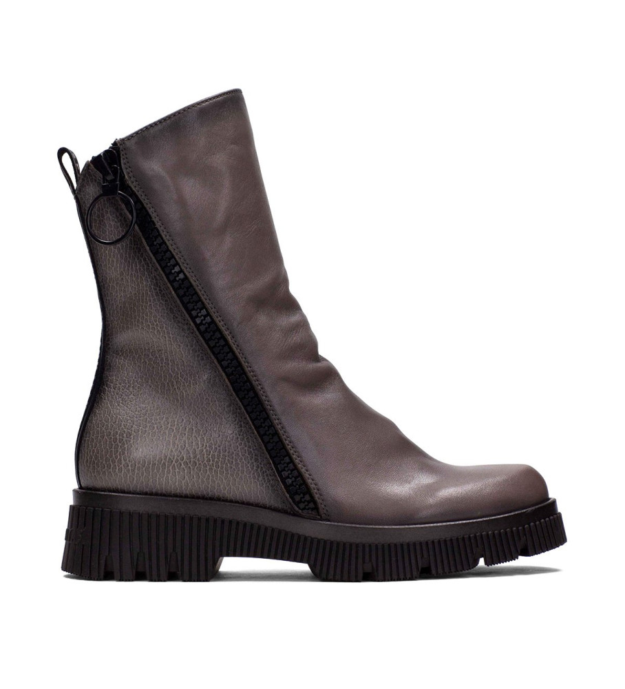 Botas de tornozelo Hispanitas Megan em couro cor taupe