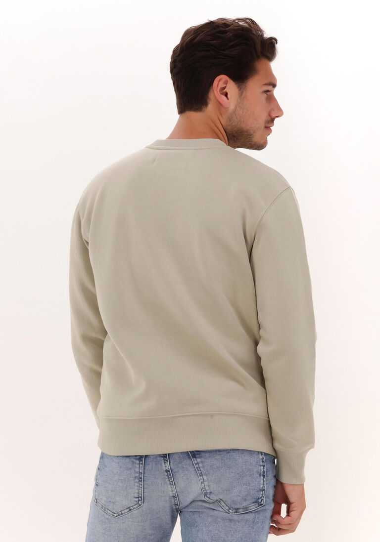 CALVIN KLEIN zand calvin klein sweater monogram logo crew neck