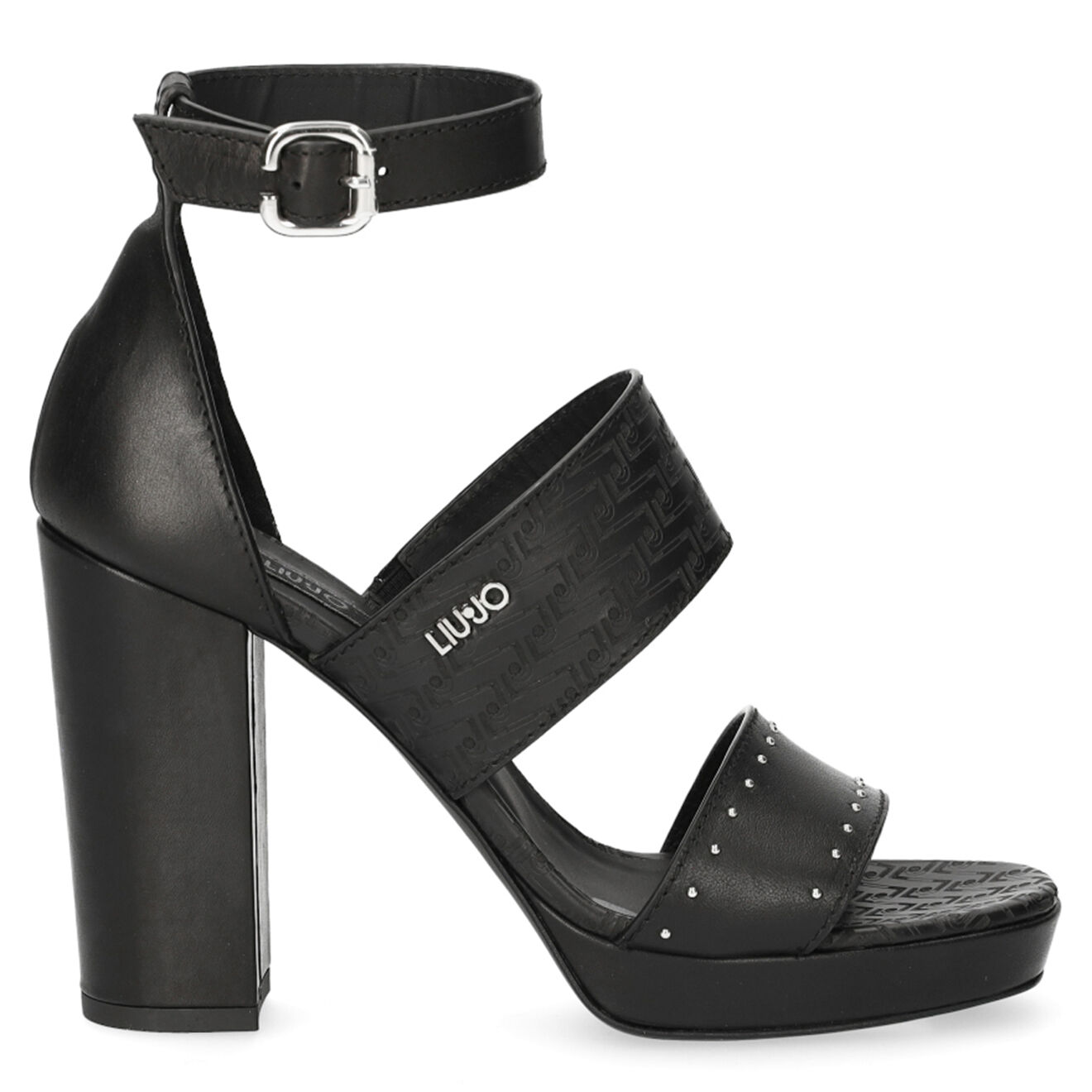 Liu-Jo Sandales en Cuir Hebe noires - Talon 8 cm