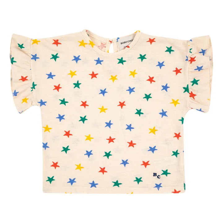 Bobo Choses T-Shirt Coton Bio Texturé Etoiles | Ecru