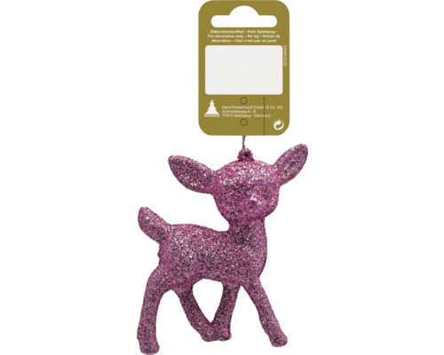 Kerstdecoratie hanger Bambi glitter roze