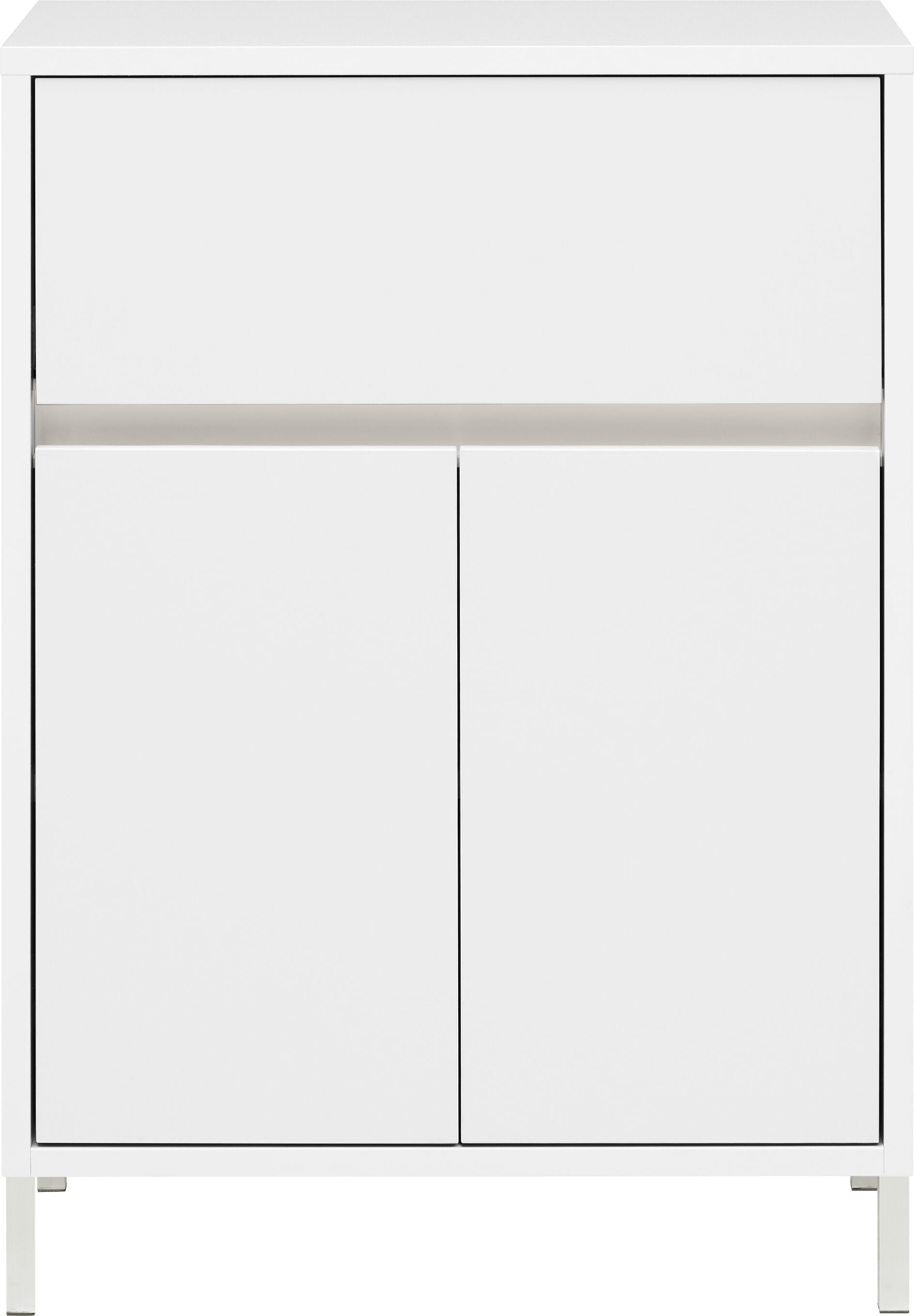 SIERRA Beistellmöbel - Weiss / B: 60.0 cm x T: 35.0 cm x H: 84.3 cm