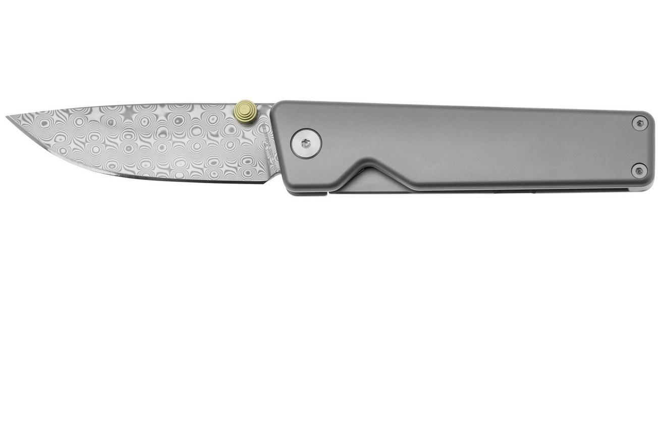 The James Brand The Chapter 2 KN127252-00 Grey Titanium, Damasteel zakmes