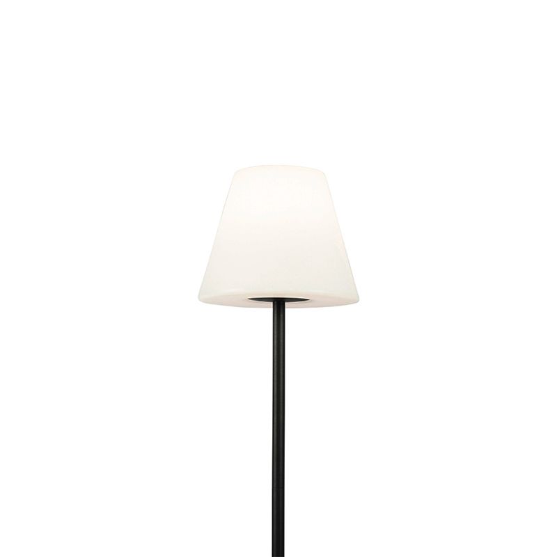 Buiten vloerlamp zwart met witte kap IP65 25 cm - Virginia