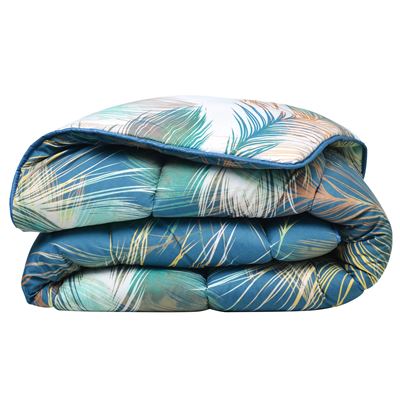 Couette DÉCO DOUBLE FACE motif plumes - Becquet Création – légère ou chaude