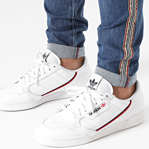 Jean Slim A Bandes A108 Bleu Denim
