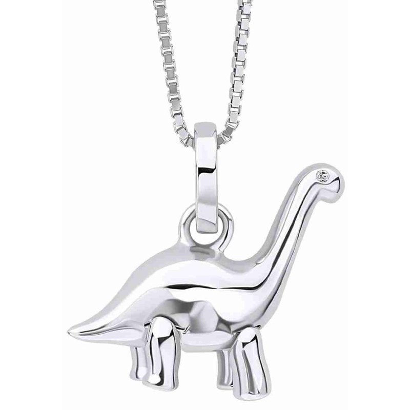 Collier dinosaure diamant pour enfant en argent 925