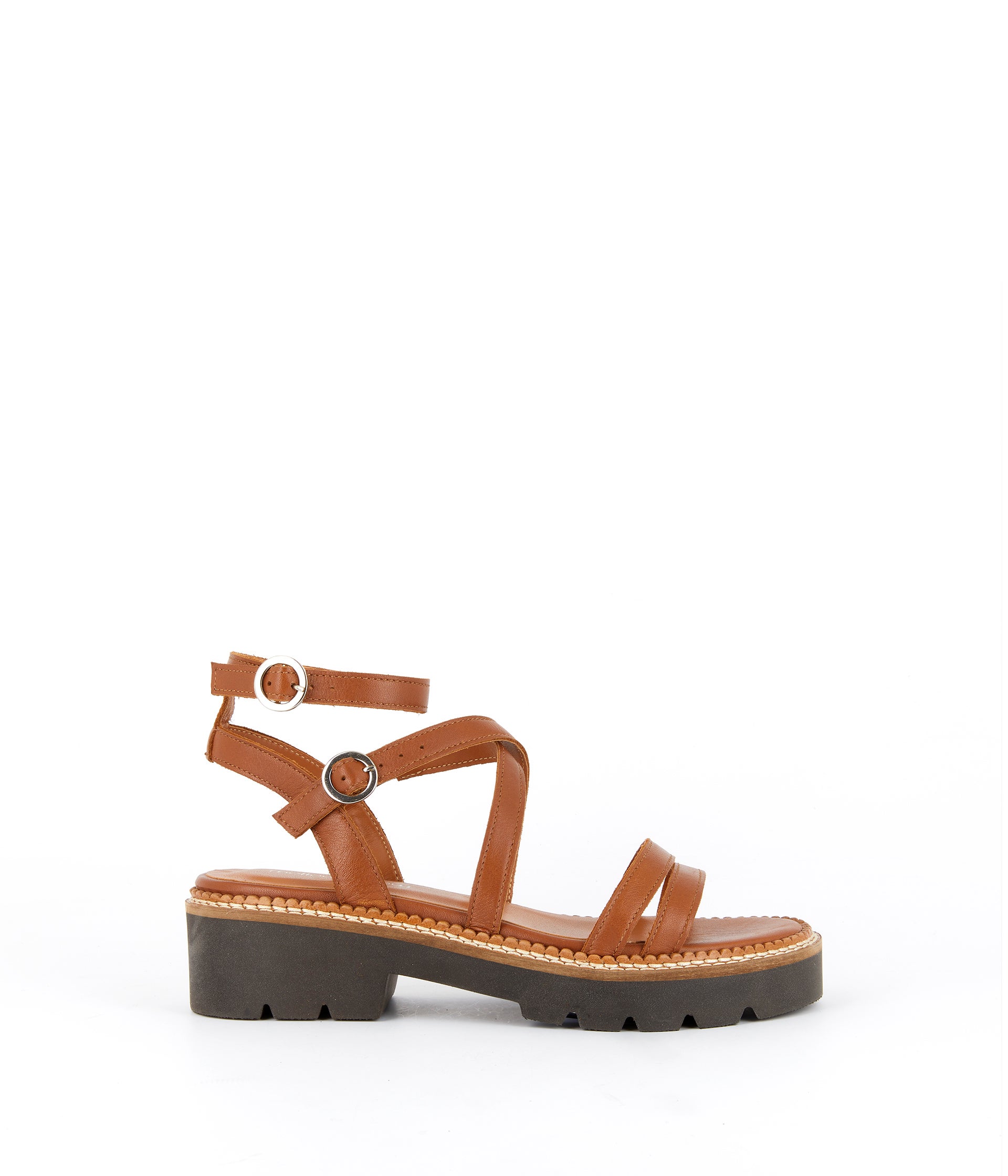Sandales cuir cognac Inès