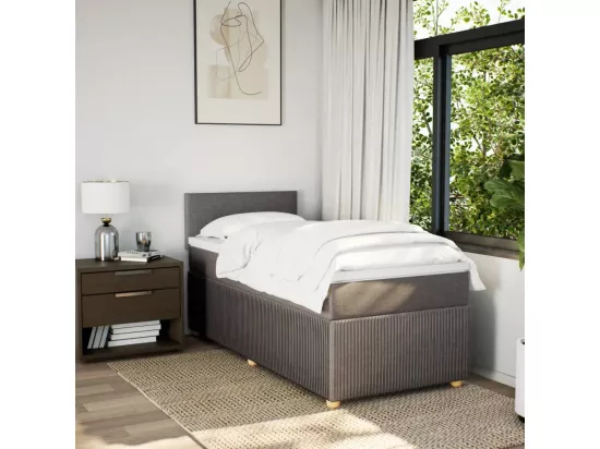 Sommier à lattes de lit avec matelas Taupe 90x190 cm Tissu
