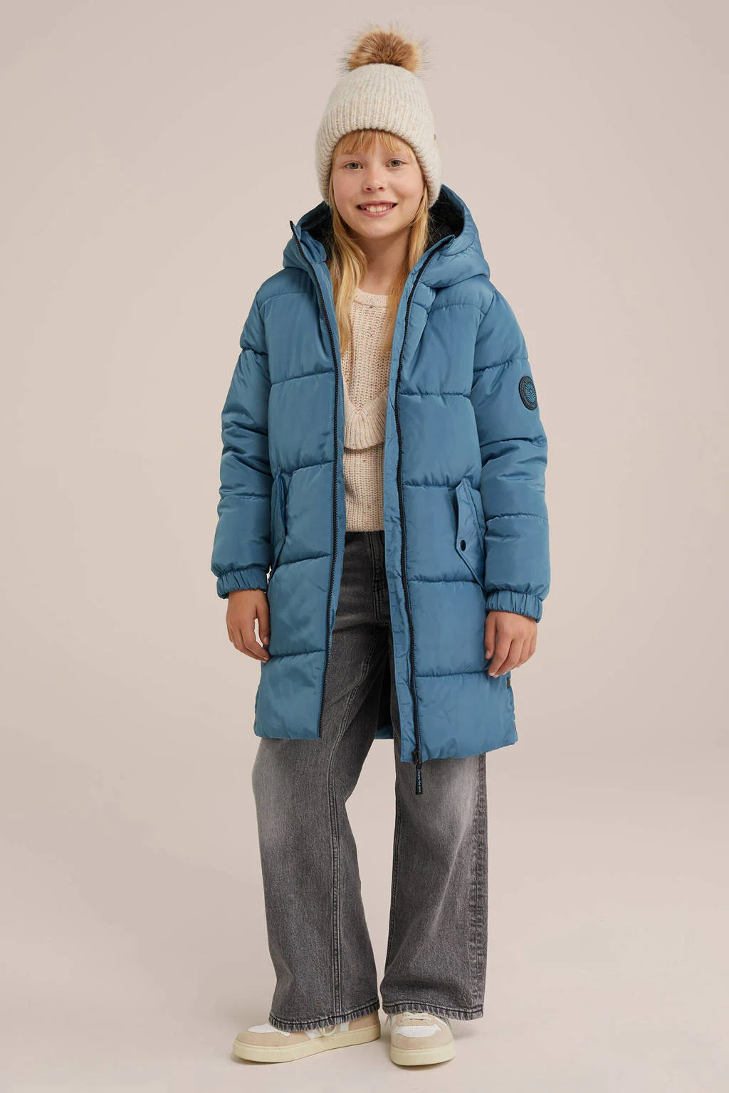 WE Fashion gewatteerde winterjas blauw