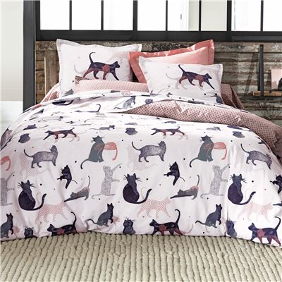 Linge de lit motif chats - BECQUET CRÉATION