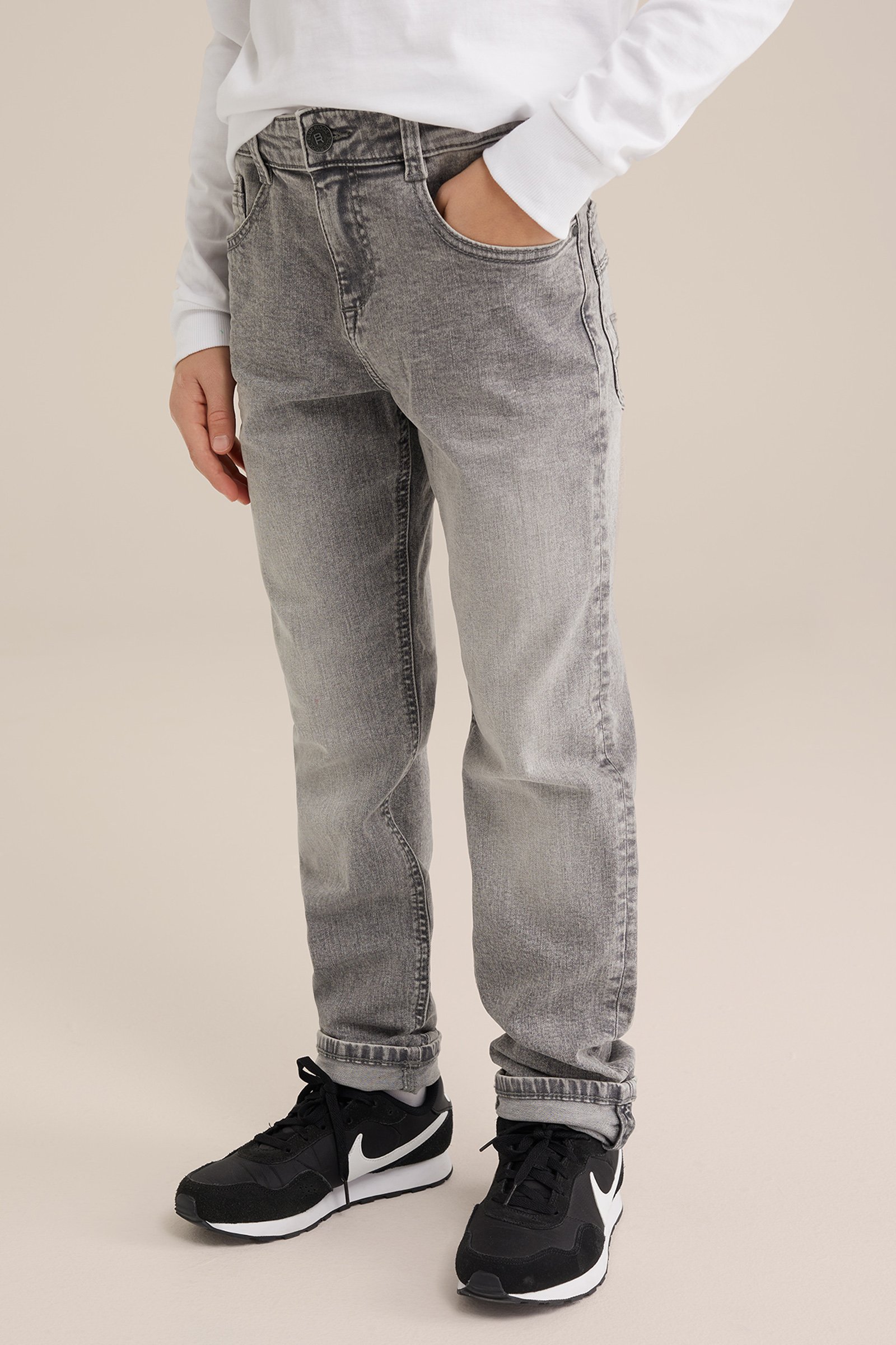 Jongens regular fit jeans met stretch Blue Ridge Lichtgrijs