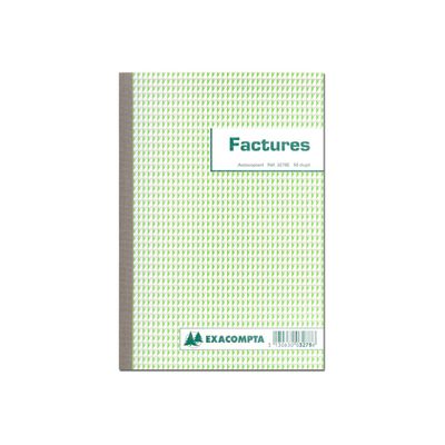 Exacompta - Manifold Carnet de factures avec TVA - 50 dupli - A5