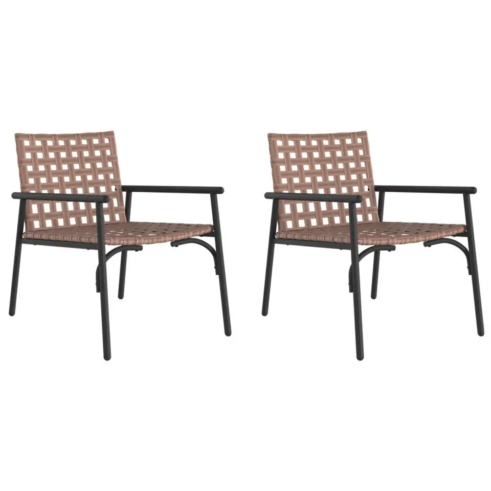 vidaXL - Tuinstoelen - Zwart - Poly Rattan - 2 stuks - 79x56x73,5 cm